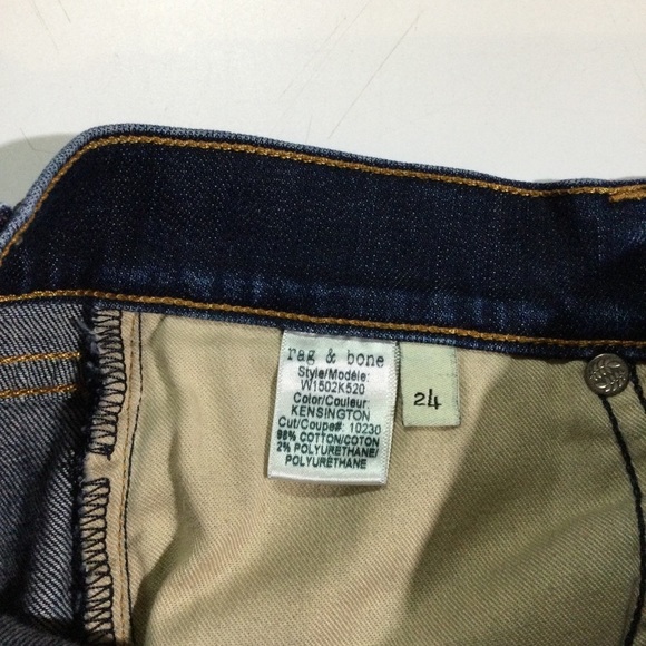 Rag And Bone Women’s Size 24 Skinny Jeans in Classic Rise In Dark Blue - Picture 4 of 10